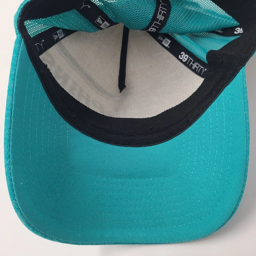 Miami Dolphins Hat Fitted M-L Mesh New Era 39Thirty‎ Aqua White NFL Football Men